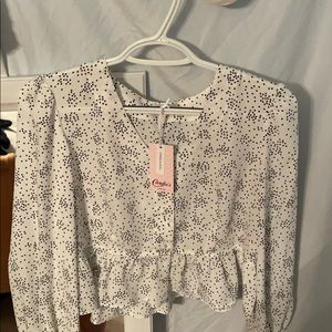 white and black blouse